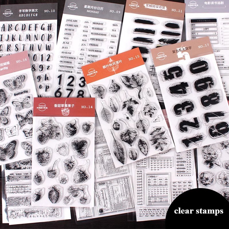 

journal stamp Botany clock in number letter Student Scrapbook Decorative Stationery DIY Handmade Silicone retro clear stamps