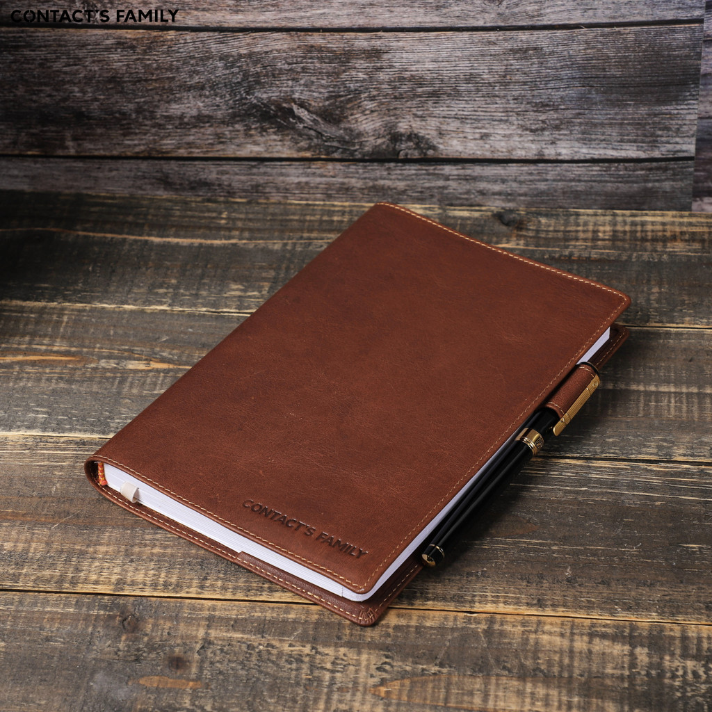 

Handmade Retro Vintage A5 B5 Leather Book Cover With Pen Holder Notebook Sleeve Notepad Office School Stationery Supplies
