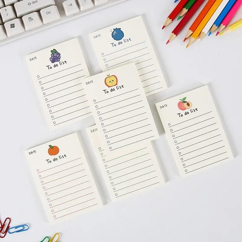 

50sheets Notepad Cartoon Fruit Bear Girl No-Sticky Tearable Memo Pad Decal DIY Note Papeleria Kawaii Stationery School Supplies