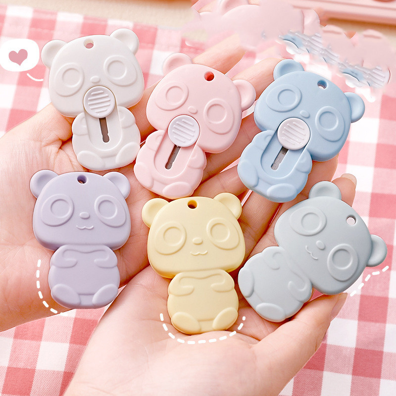 

6 Piece Mini Pocket Bear Art Utility Knife Express Box Knife Paper Cutter Craft