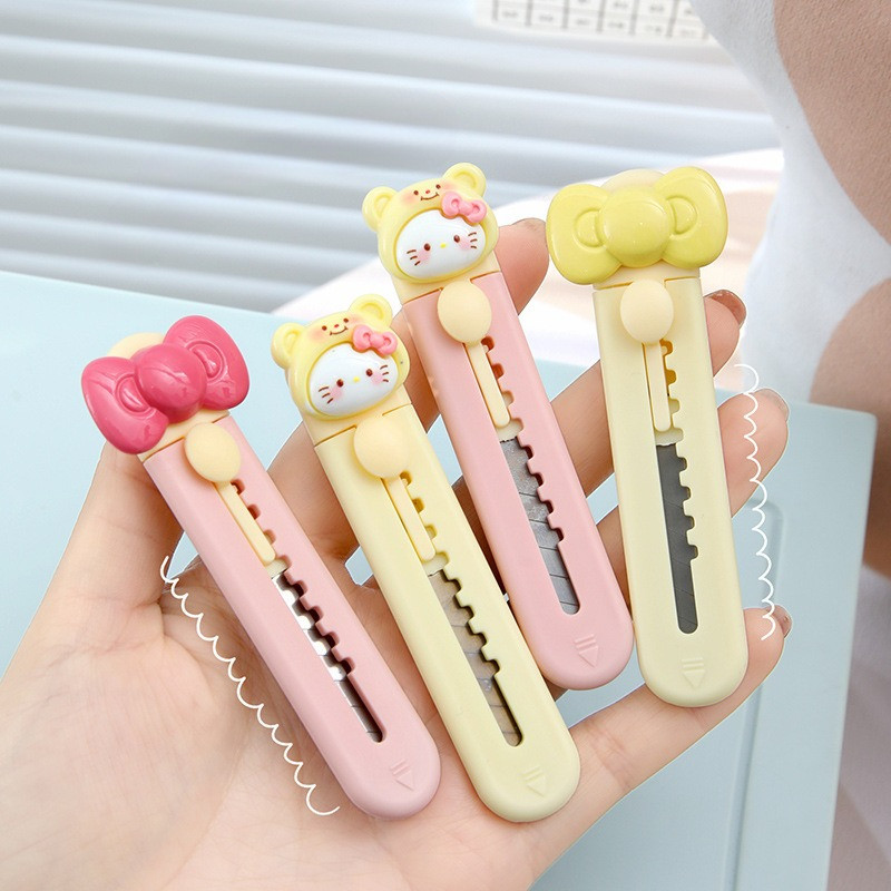 

[HARU] Hello Kitty & Ribbon Series Cutter Character Cutter Portable Mini Cutter Pisau kecil Stationary Lucu