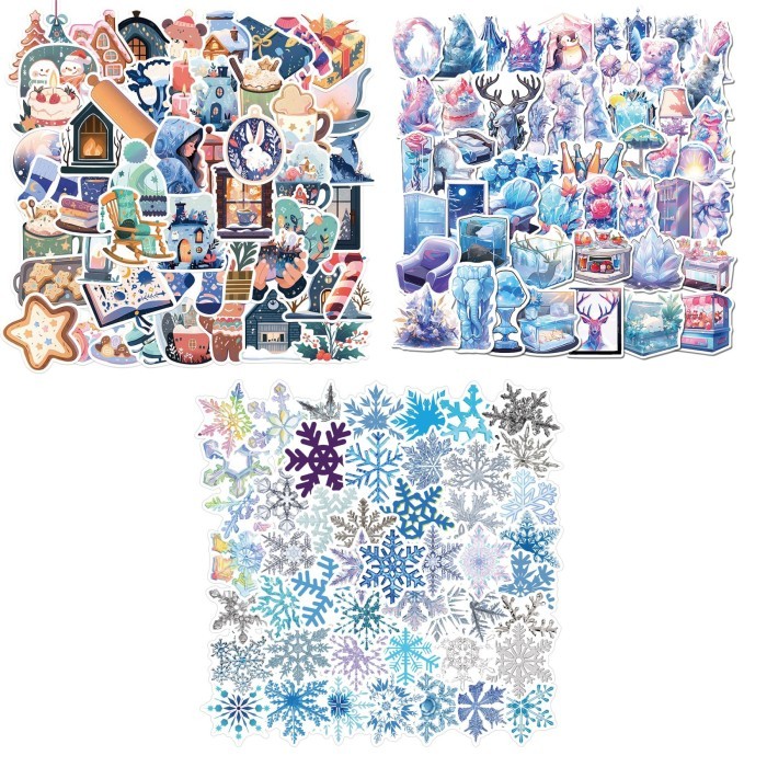 

sticker stiker waterproof 50 pcs snowflake salju