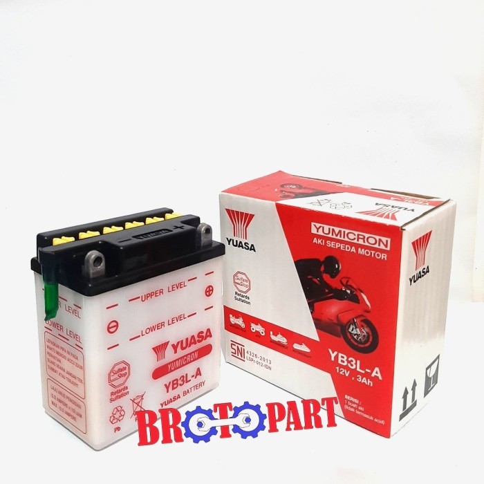 Aki Accu Motor Kawasaki Ninja R 150, Ninja SS 150 Yuasa YB3L A Basah