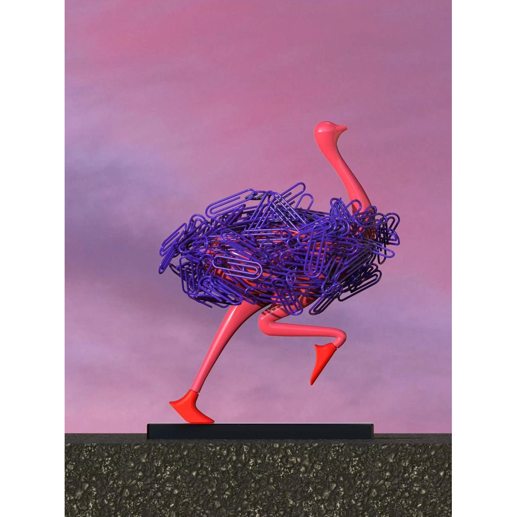 

Pink Ostrich Suction Desk Clips Holder Cute Magnetic Paper Clip Storage Paper Clips Dispenser Ornaments Office Desk Accessories