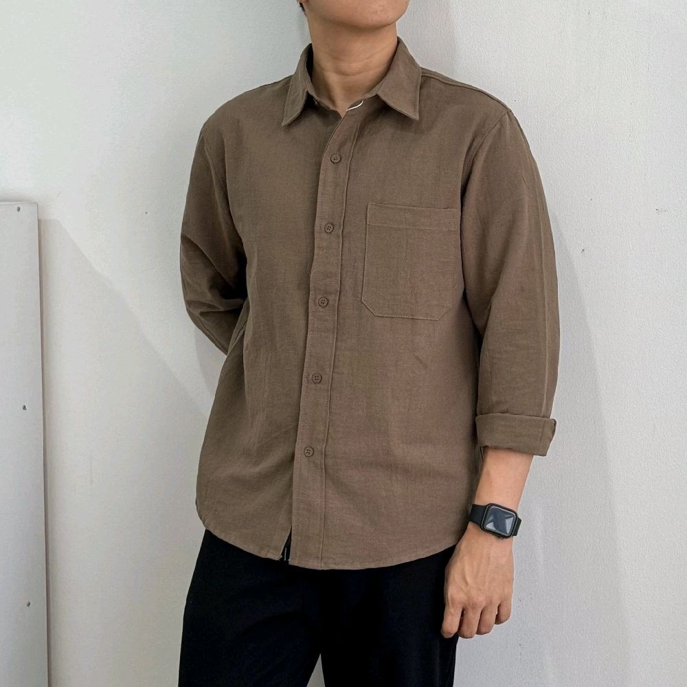 KEMEJA LINEN PRIA | Long Sleeve Linen Shirt |Kemeja Pria Kerah Lengan Panjang | Kemeja Linen Pria Pr