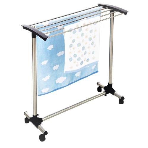 Trolley Bathroom Metal Towel Rack Dengan roda Stand with Wheels, Small Freestanding 5-Bar Hand Towel