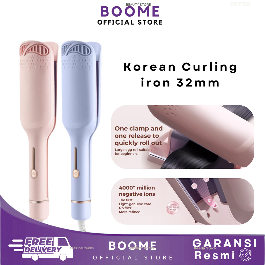 Catokan Wave Mermaid Keriting Curly Wave Hair Styler Korean Curling Iron 32mm dan Hair Dryer Cancer