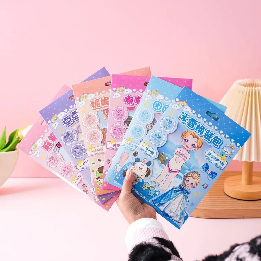 

Stiker Diy dress up ganti wajah change makeup sticker/Stiker Berganti Pakaian Stiker Putri Kartun Lucu