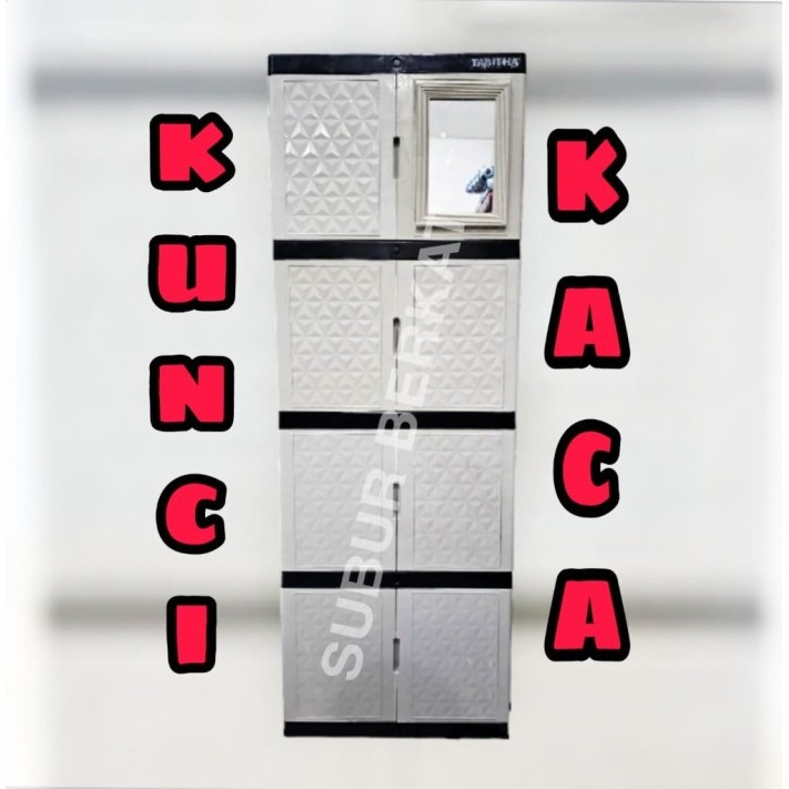 Lemari Plastik Lemari Susun Lemari Pakaian Kunci & Kaca - 2 SUSUN