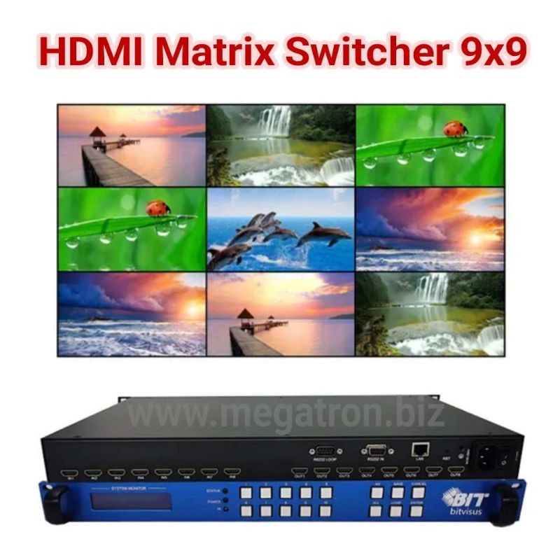 4K HDMI Matrix Switcher 9x9 (9 input - 9 output) - Seamless Switch