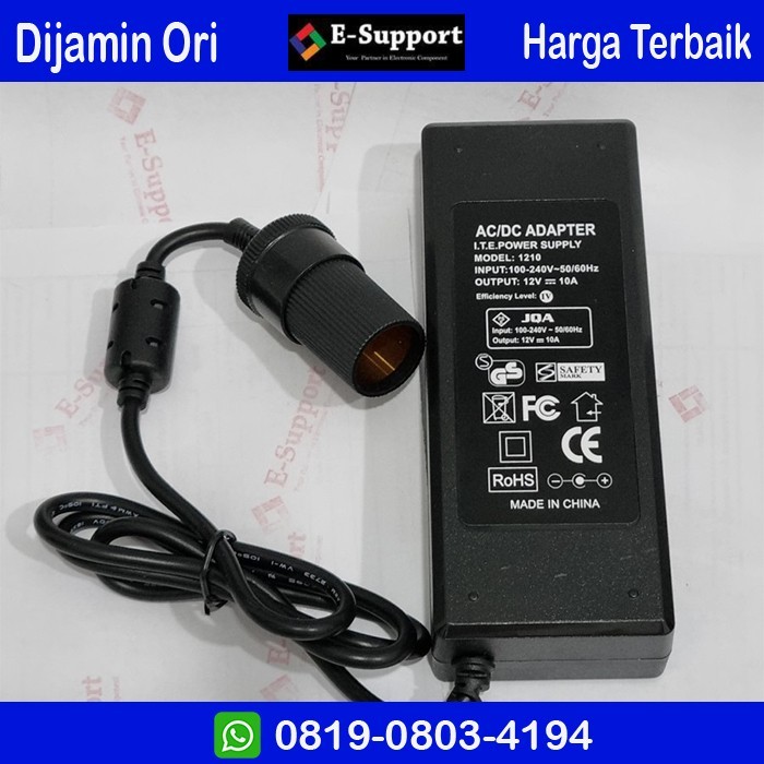 Adaptor 12v 10a Jack Lighter Car vacum cleaner Ac to dc 220v - 12V 8A