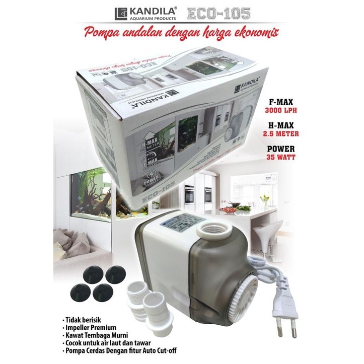 RINBAOW Kandila Power Head ECO-105 3000 LPH H2.5M Filter Pompa Air 105