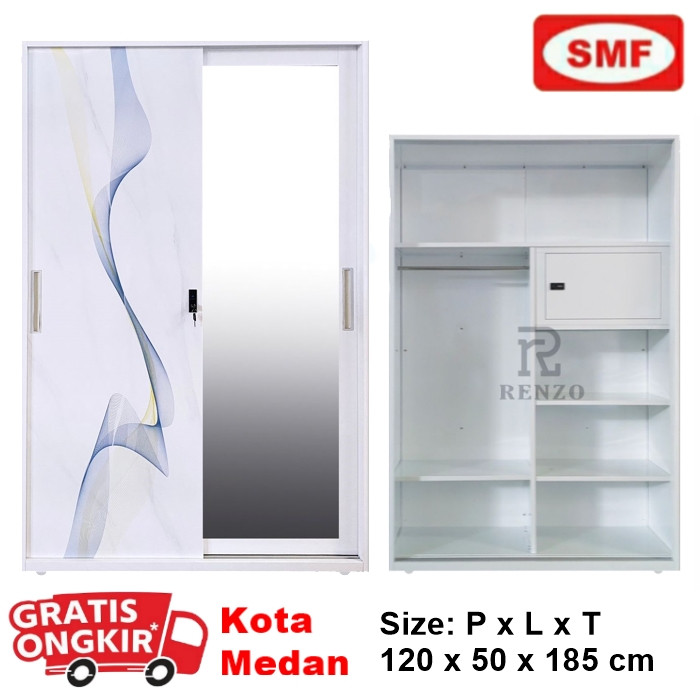 [MEDANHOME] TERMURAH LEMARI PAKAIAN BESI 2P - R 1086 - LEMARI PINTU BESI SLIDING