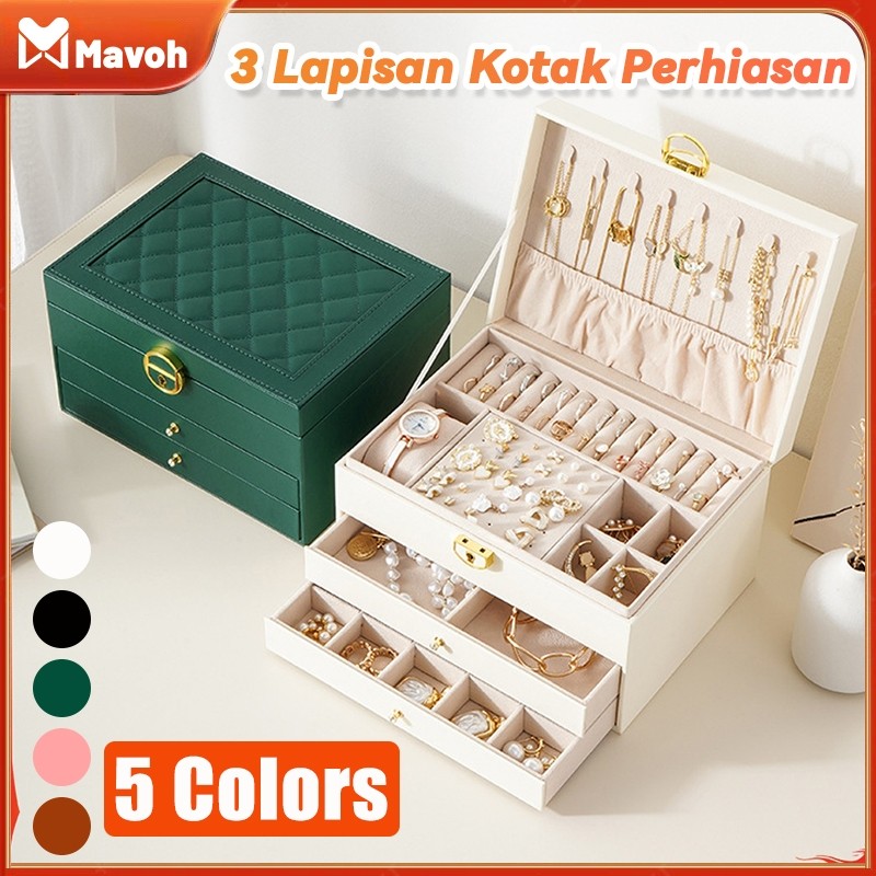 Kotak Perhiasan Jewelry Box Display Penyimpanan Organizer PerhiasanAnting rak Kotak Tempat Perhiasan