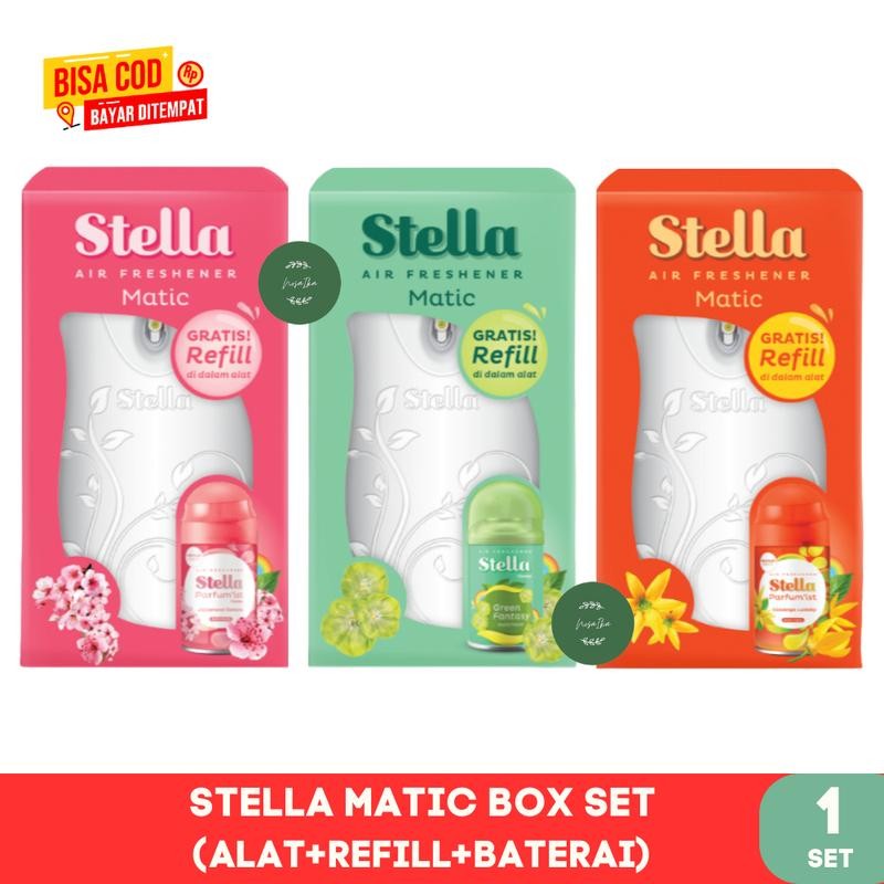 

STELLA MATIC BOX SET (TERMASUK ALAT, REFILL dan BATERAI) - Pengharum Ruangan Otomatis (KHUSUS PULAU JAWA-BALI)