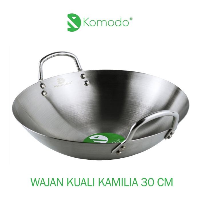 KOMODO WAJAN KUALI KAMILIA STAINLESS STEEL PENGGORENGAN 30 CM - KOMODO-081-KUALI30CM