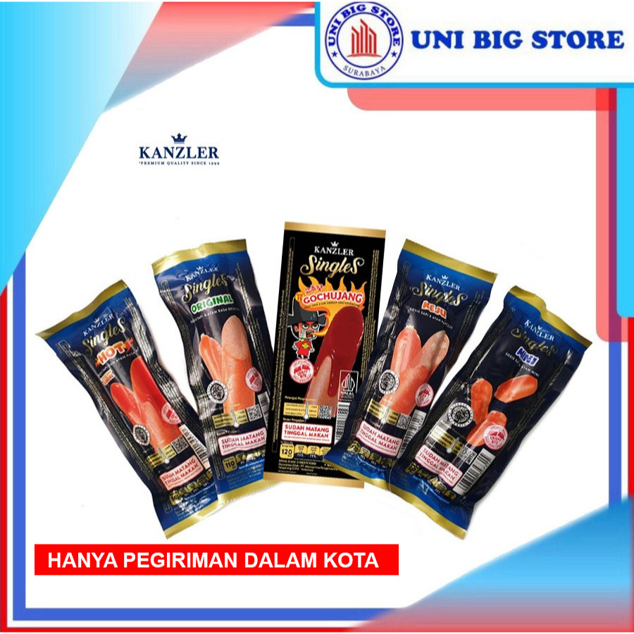 

Terlaris viral Kanzler Singles Sosis Siap Makan Original Keju Hot Pedas Mini 60 gr