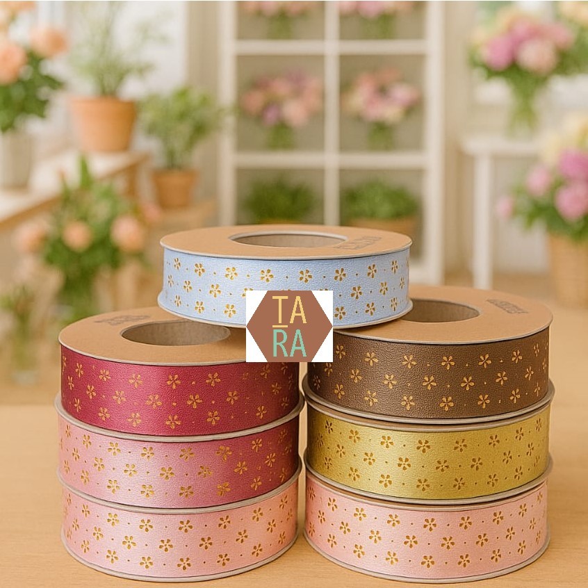 

(Per Meter) Pita Sablon Motif Sakura Ukuran Lebar 2.5 cm (Harga per Meter)