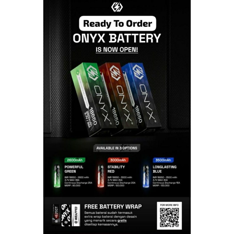 Baterai 18650 IMR ONYX