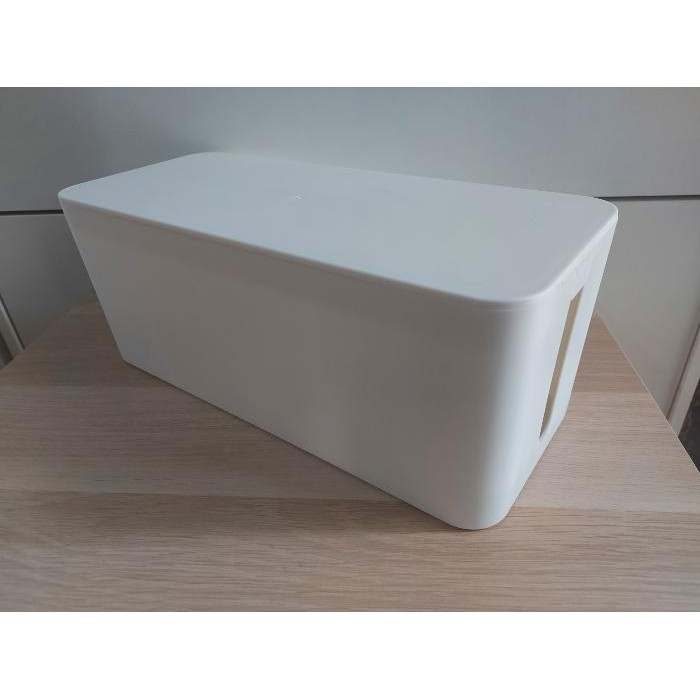

Kotak Organizer Kabel Doff Minimalis Charger Wire Cable Management Box - Putih M Doff