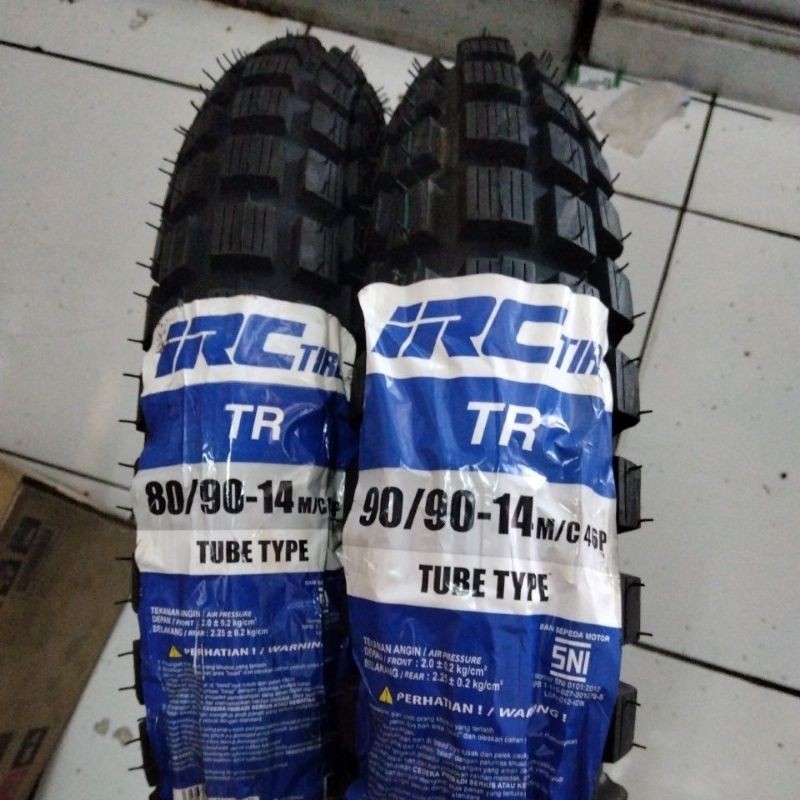 Ban Luar Depan Belakang IRC TR Ring 14 80/90-14 90/90-14 TRIALS TRIL SEMI TRAIL Tube Type Motor Mati