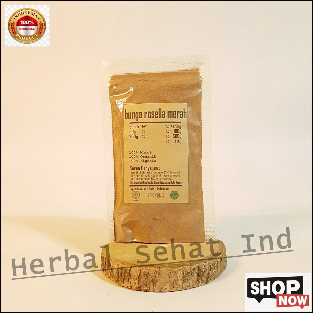 

BUNGA ROSELLA MERAH BUBUK 1 Kg - Hibiscus Sabdariffah - MURNI - JSR