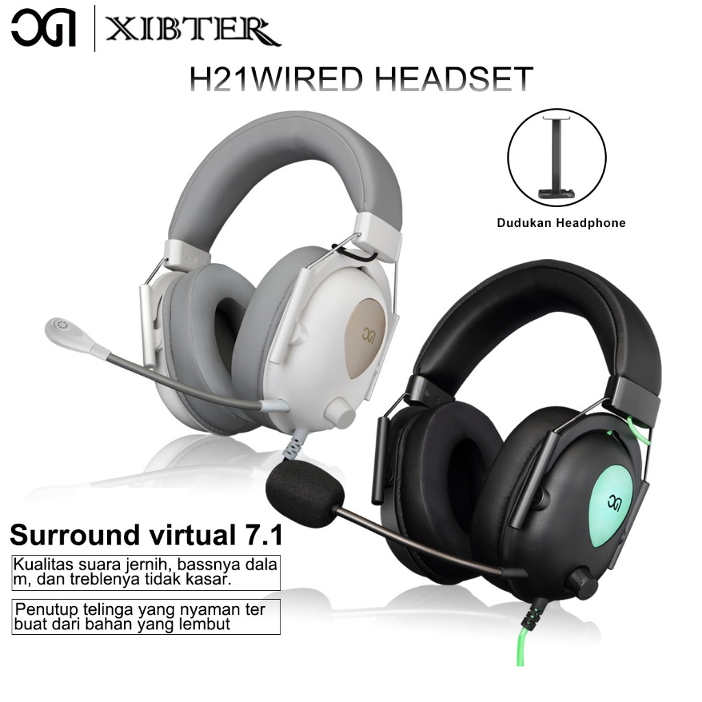 【COD】Xibter H21 Headset gaming Surround 7.1 Headphone kabel henset bando PC/Mobile Pengiriman gratis