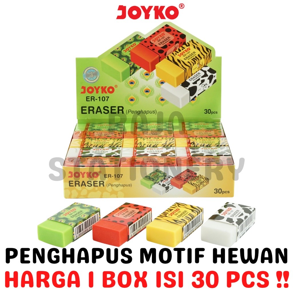 

JOYKO ERASER PENGHAPUS JOYKO MOTIF HEWAN BINATANG LUCU ER-107 [30PCS]