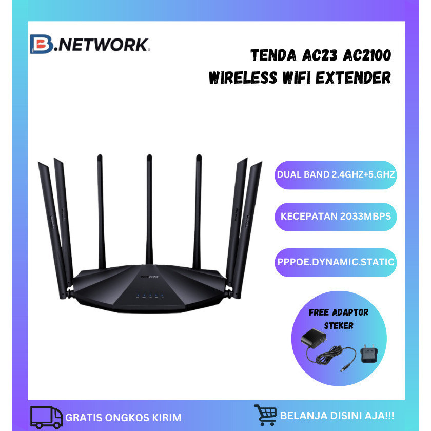 Router Tenda AC23 AC2100 Dual Band 2.4Ghz & 5Ghz Wireless Router WiFi Bekas Original