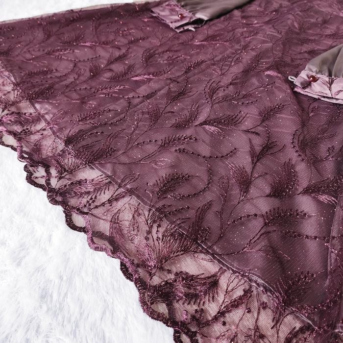 Setelan Celana Brukat Tille Burgundy/ Setcel Brukat Burgundy/ Setcel Brukat Remaja/ Setcel Brukat Ju