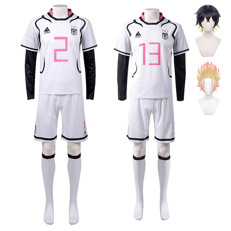 Blue Lock Shidou Ryusei Cosplay Costume Oliver Aiku Cosplay Wig Tops Shorts Set Sportswear Suit Foot