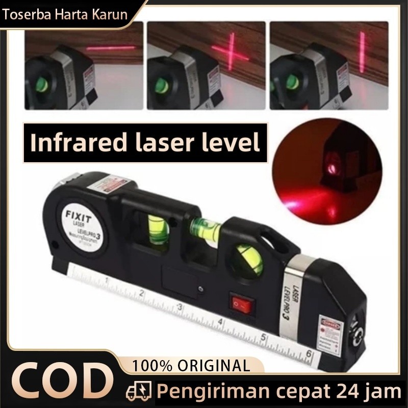Meteran Laser Alat Pengukur Kemiringan Waterpass Penggaris Laser Tukang Bangunan laser level laser b