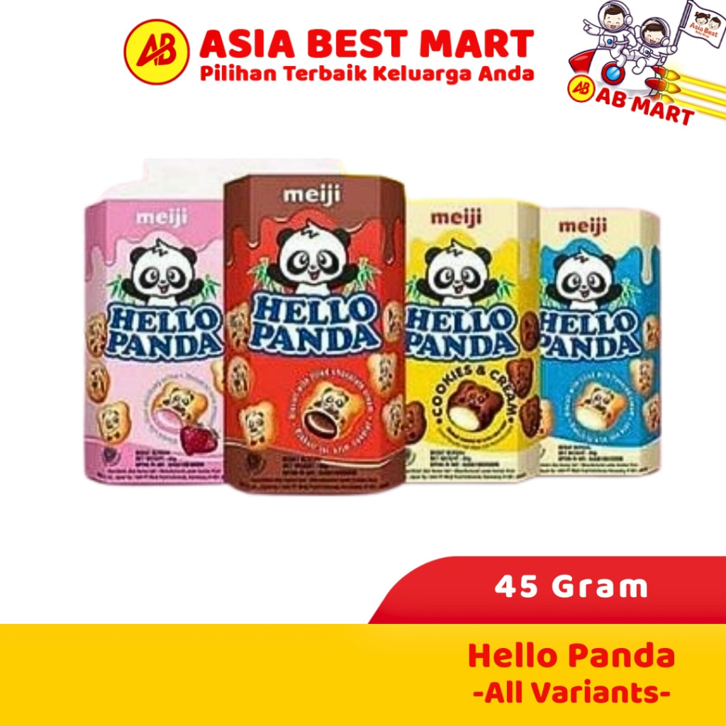 

Hello Panda Coklat, Vanilla, Strawberry, Keju, Cookies And Cream 45Gr / Snack Anak / Biskuit Anak