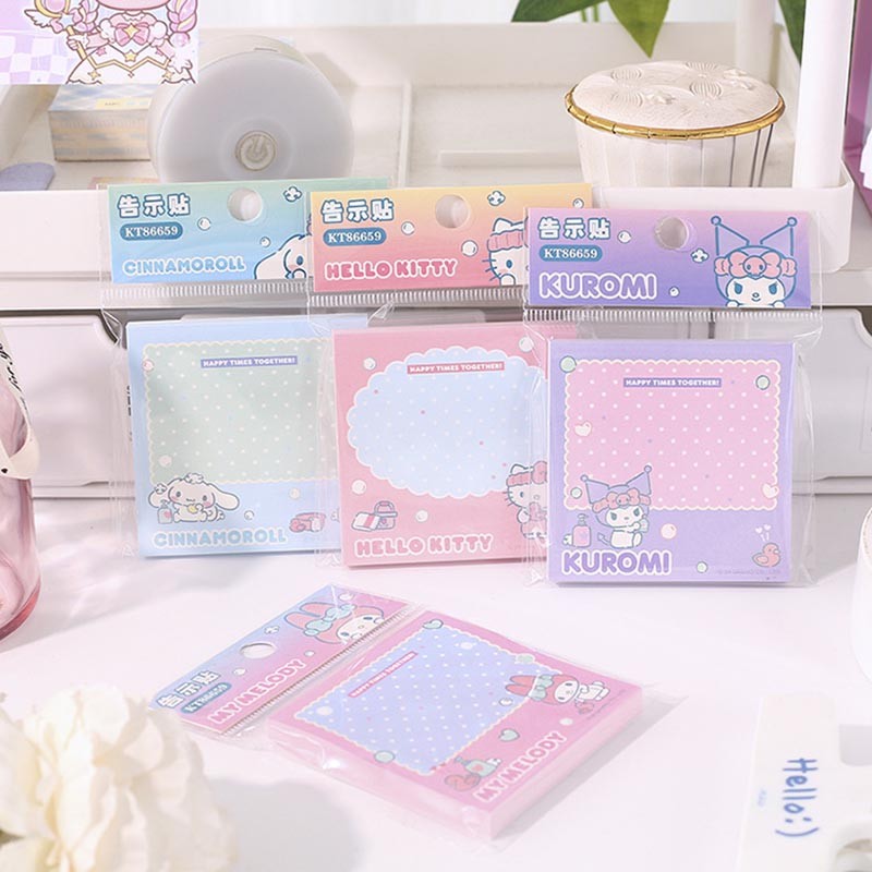

12pcs/lot Sanrio Kitty Memo Pad Kawaii Kuromi Melody Sticky Notes Stationery Label Notepad Planner Sticker Post School Supply