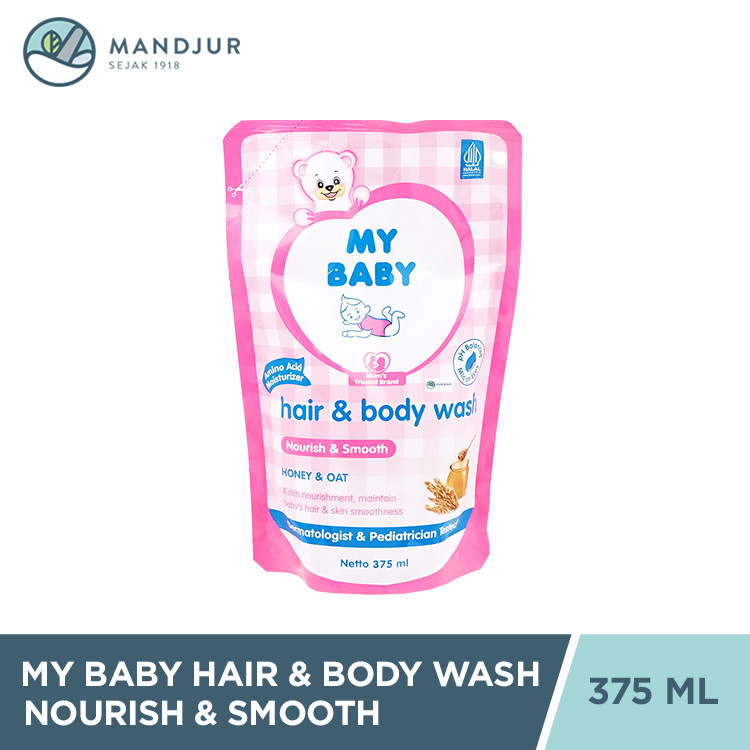 My Baby Hair & Body Wash Nourish and Smooth Refill 375 mL - Shampoo dan Sabun Bayi