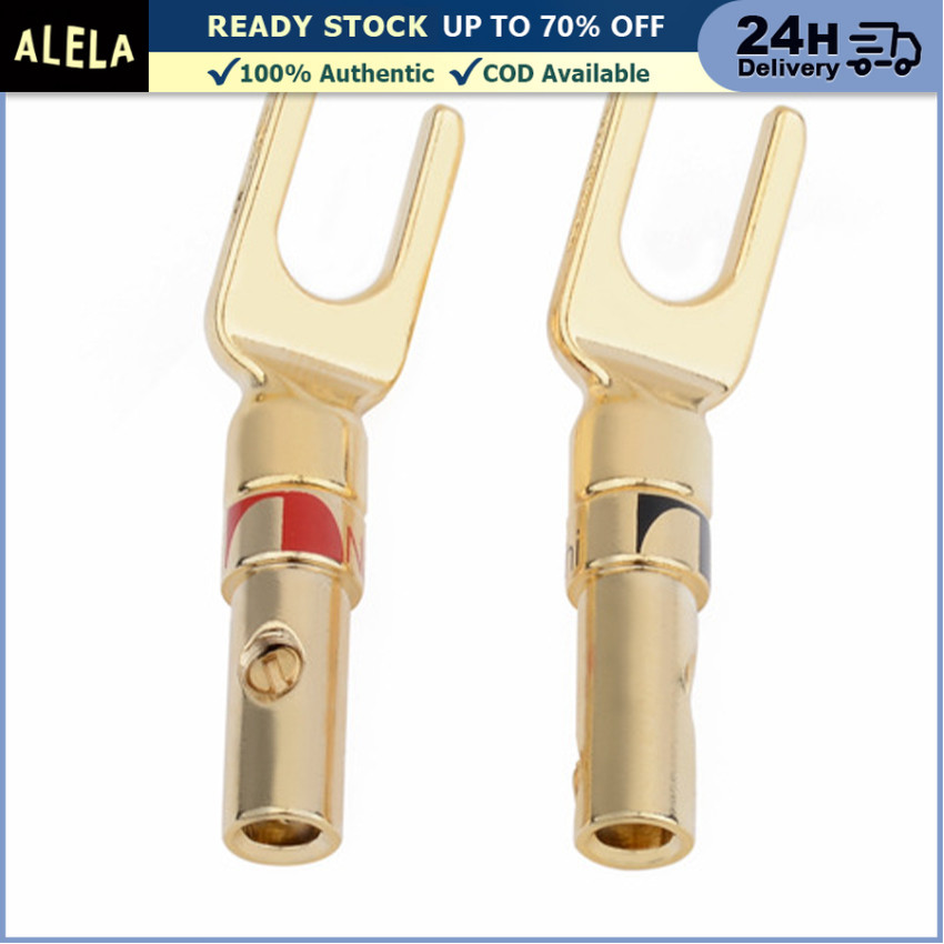 Konektor Jack Banana Plug Speaker Audio Nakamichi U / Y Shape (Hitam & Merah)