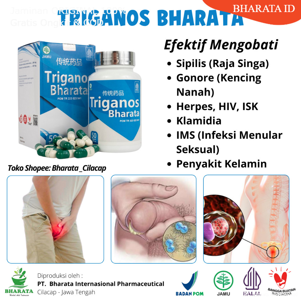 Obat Sipilis Kencing Nanah - Obat Klamidia - HIV - Kutil Kelamin - TRIGANOS BHARATA ORIGINAL