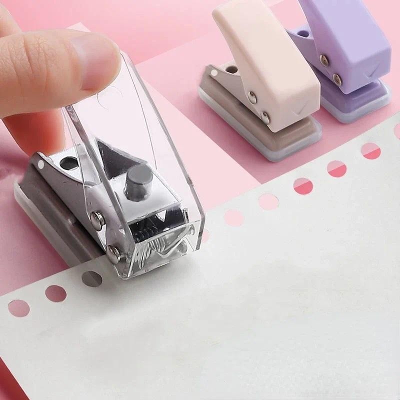 

6mm Mini Hole Punch Pliers Metal Pore Puncher with Shreds Holder Leaflets Paper Plastic Cards Scrapbooking Die-Cut Hand Tools