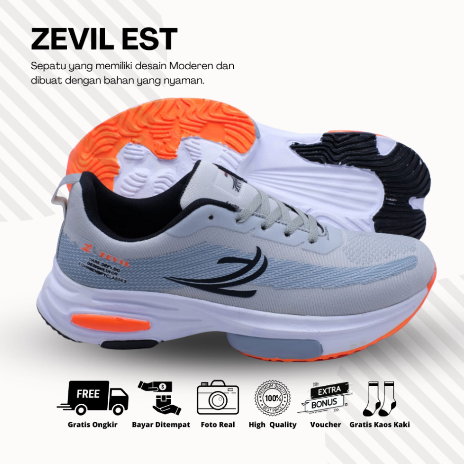 RH79 Sepatu Running Olahraga Pria ZEVIL Est Sepatu Joging Sneakers Cowok Sport Sepatu Lari