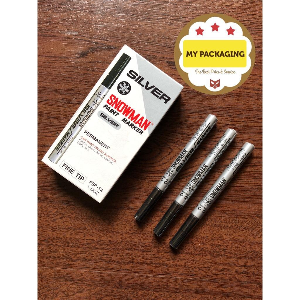 Spidol SNOWMAN Permanent SILVER / Spidol PERAK (kecil)(Satuan)