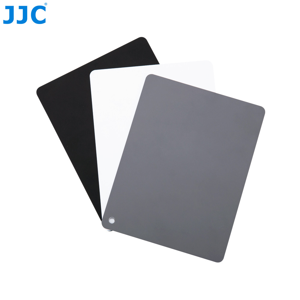 JJC 4" x 5.2" PVC White Balance Card Set for Achieving Perfect Color Balance 18% Neutral Grey Card W