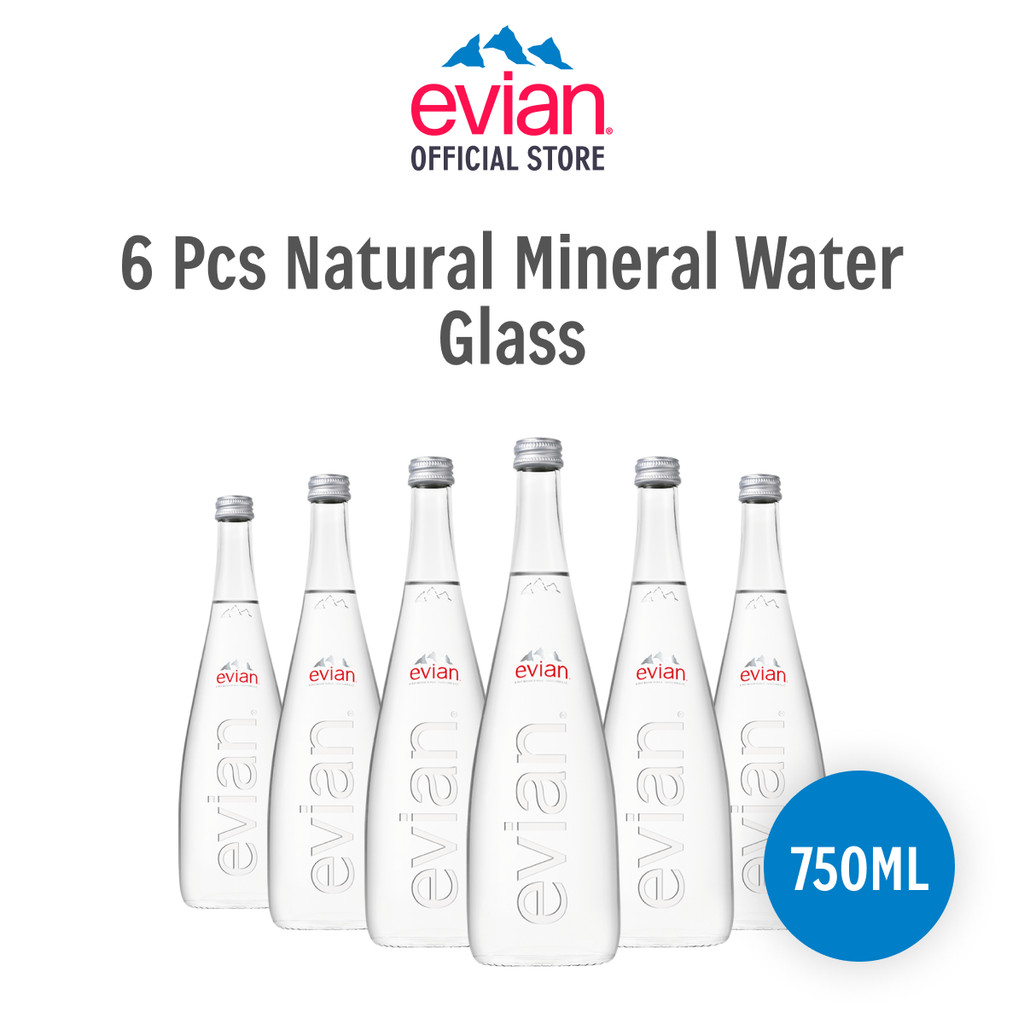 

Evian Natural Mineral Water Glass 750ml [Isi 6 Pcs]