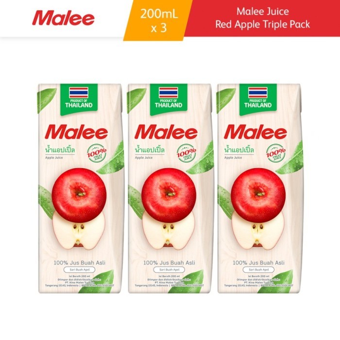 

Malee Juice Red Apple 200ml - Isi 3