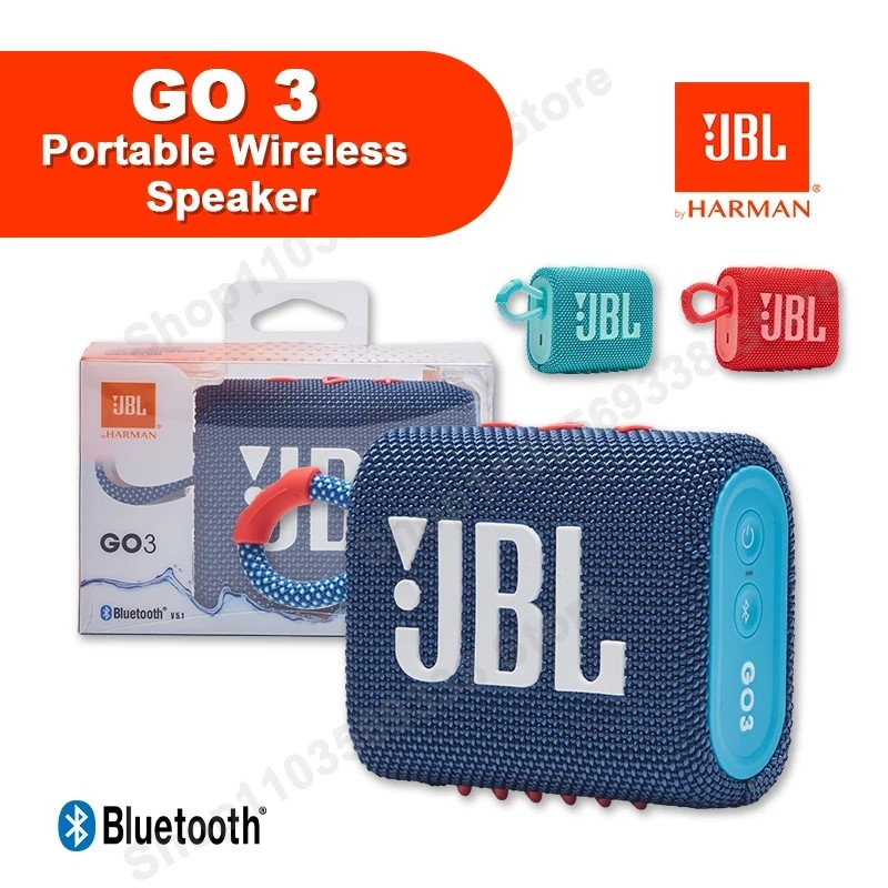 Original JBL GO3 Wireless Bluetooth Speaker Portable Waterproof Speaker Outdoor Speakers Sport Bass 