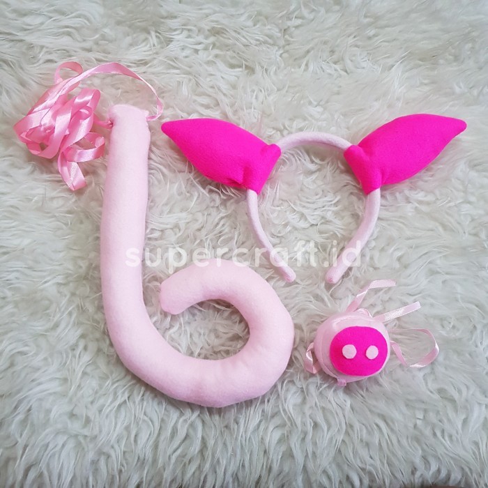 Kostum Babi Bando Babi Hidung Babi Ekor Babi Pig Piglet Piggy - Hidung
