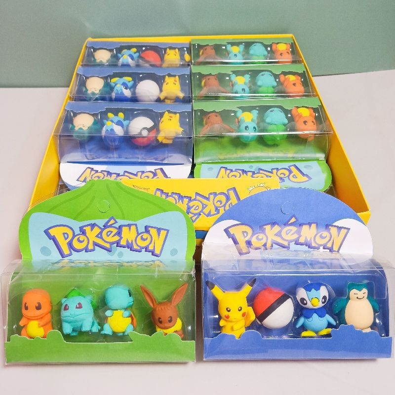 

THE VIRAL STORE Penghapus Miniatur Pokemon 1 SET isi 4 PCS Unik Lucu Box Mewah Ready 2 Variant / Erasaer Pokemon 1 Box isi 4 Pcs Lengkap Favorit Anak