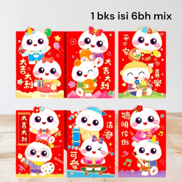 

Angpao angpau box shio ular terbaru imlek tahun 2025 1 pack isi 6bh lucu import premium - 1, 8cm x 11.5cm