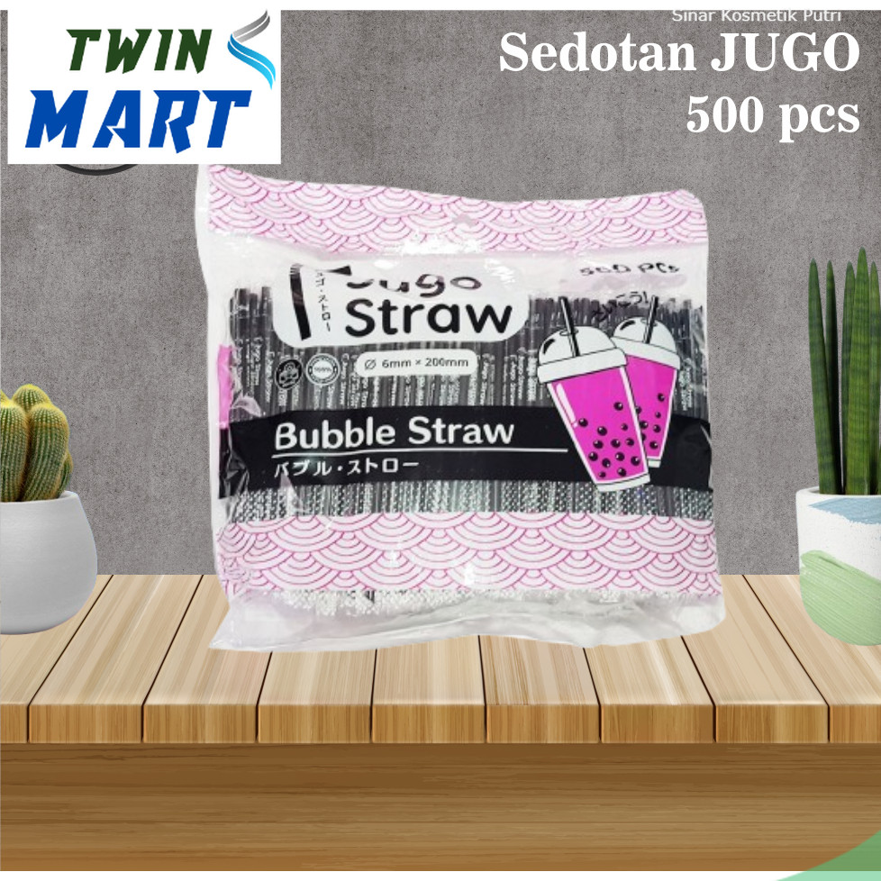 

Sedotan Steril Hitam & Bening Jugo straw Isi 500 pcs / Bubble Straw / Sedotan Runcing