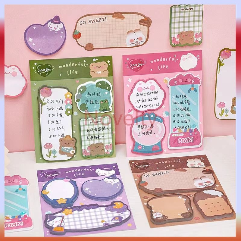 

Novelty Sticky note kartun/(60 lembar) Memopad Warna 3 in 1 Wonderful Life