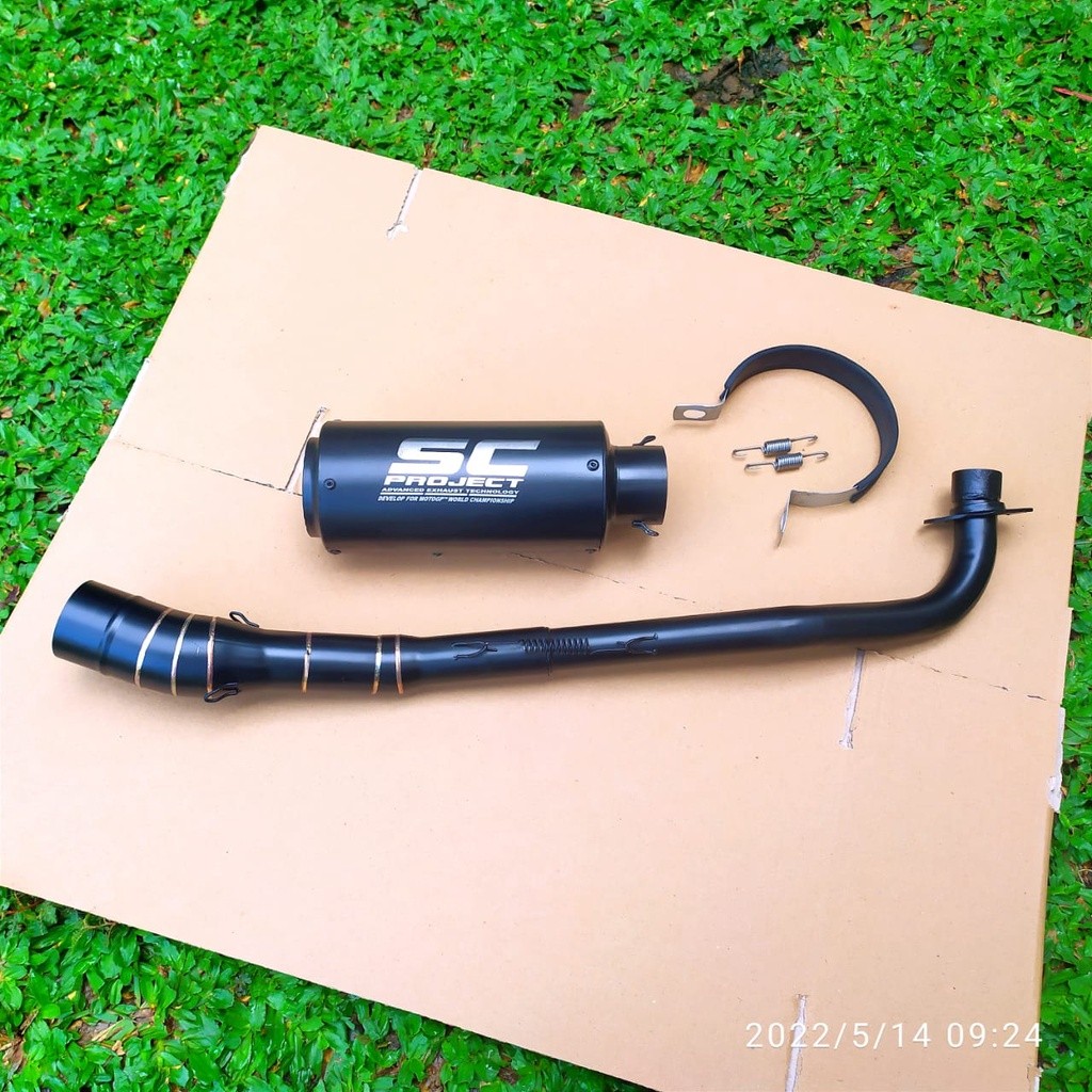 KNALPOT RACING SC PROJECT bLACK UTK SUPRA X 125 110, VEGA R ZR, JUPITER Z, REVO ABSOLUTE, REVO FIT, 